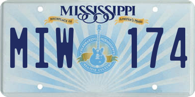MS license plate MIW174