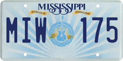 MS license plate MIW175