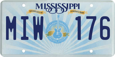 MS license plate MIW176