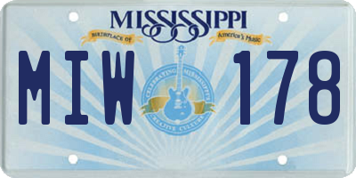 MS license plate MIW178