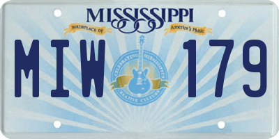 MS license plate MIW179