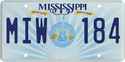 MS license plate MIW184