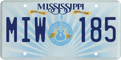 MS license plate MIW185