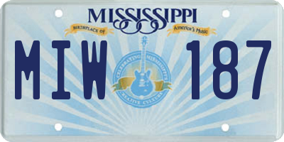 MS license plate MIW187