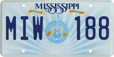MS license plate MIW188