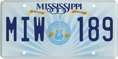 MS license plate MIW189