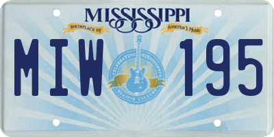 MS license plate MIW195