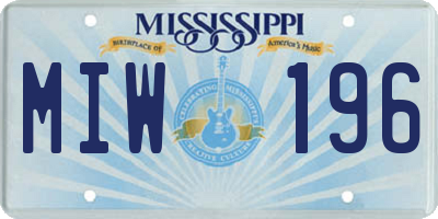 MS license plate MIW196