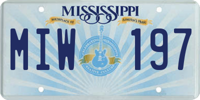 MS license plate MIW197