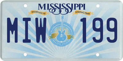 MS license plate MIW199