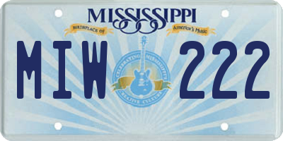MS license plate MIW222