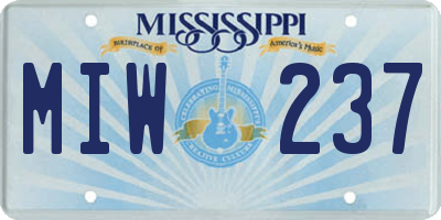 MS license plate MIW237