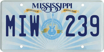 MS license plate MIW239