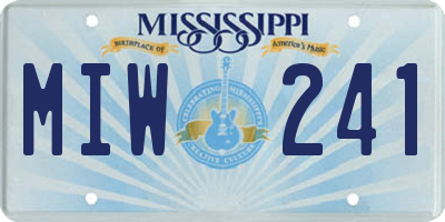 MS license plate MIW241