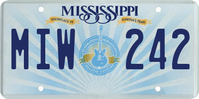 MS license plate MIW242
