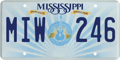 MS license plate MIW246