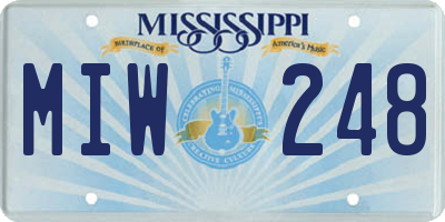 MS license plate MIW248