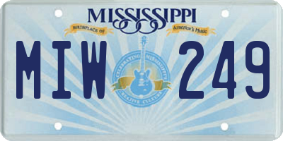 MS license plate MIW249