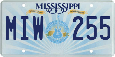MS license plate MIW255