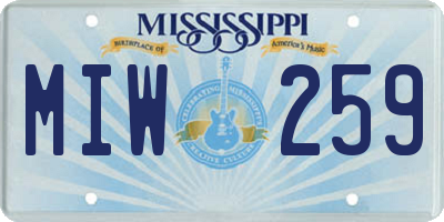 MS license plate MIW259