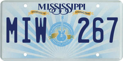 MS license plate MIW267