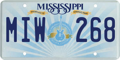 MS license plate MIW268