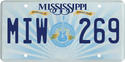 MS license plate MIW269