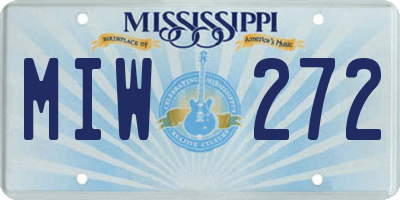 MS license plate MIW272