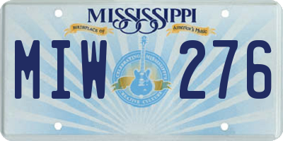 MS license plate MIW276