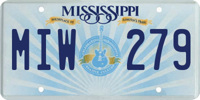 MS license plate MIW279