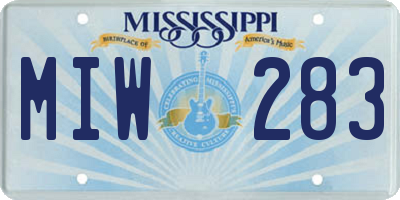 MS license plate MIW283