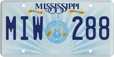 MS license plate MIW288