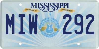 MS license plate MIW292