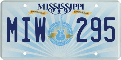MS license plate MIW295
