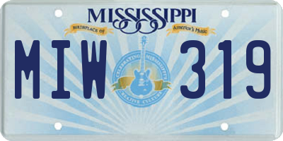 MS license plate MIW319
