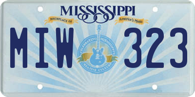 MS license plate MIW323