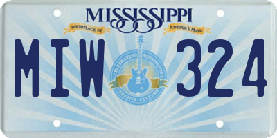 MS license plate MIW324