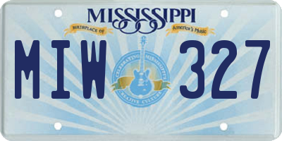 MS license plate MIW327