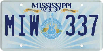 MS license plate MIW337