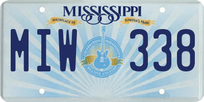 MS license plate MIW338