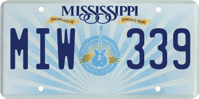 MS license plate MIW339