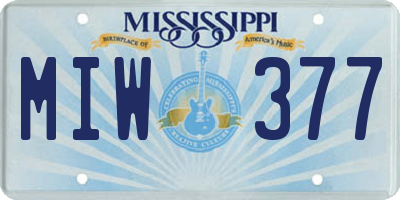 MS license plate MIW377