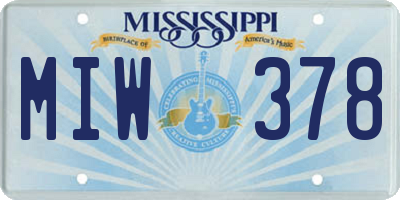 MS license plate MIW378