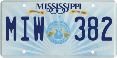 MS license plate MIW382
