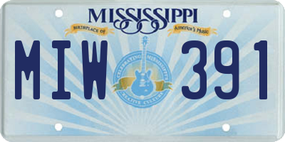 MS license plate MIW391