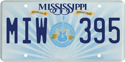 MS license plate MIW395