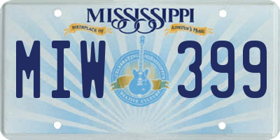 MS license plate MIW399
