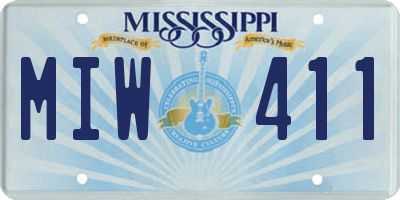MS license plate MIW411