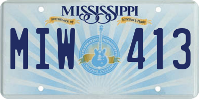 MS license plate MIW413