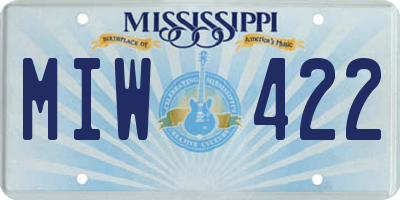MS license plate MIW422